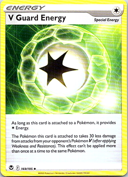 V Guard Energy 169/195 Pokemon Silver Tempest Regular Light Play - Image 1