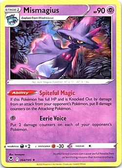 Mismagius 064/195 Pokemon Silver Tempest Regular Light Play - Image 1