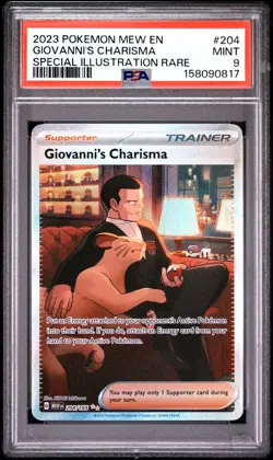 POKEMON GIOVANNI'S CHARISMA 204/165 SV151 PSA 9 SPECIAL ILLUSTRATION RARE HOLO - Image 1