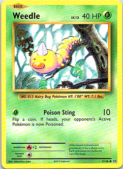 Weedle 5/108 Pokemon XY Evolutions Light Play - Image 1