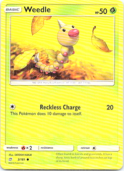 Weedle 3/181 Pokemon Sun & Moon Team Up Regular Light Play - Image 1