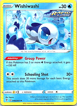 Wishiwashi 046/203 Pokemon Evolving Skies Regular Light Play - Image 1