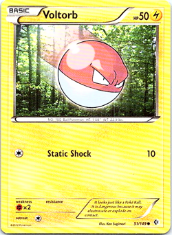 Voltorb 51/149 Pokemon Black & White Boundaries Crossed Light Play - Image 1
