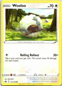 Wooloo #121/159 Pokemon Crown Zenith Near Mint or Better - Image 1