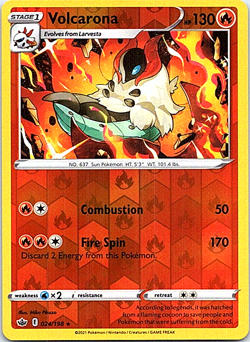 Volcarona 024/198 Reverse Holo Pokemon Chilling Reign Near Mint - Image 1