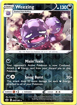 Weezing 095/198 Reverse Holo Pokemon Chilling Reign Near Mint - Image 1