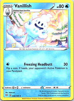 Vanillish 046/189 Pokemon Darkness Ablaze Regular Light Play - Image 1
