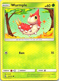 Wurmple 23/214 Pokemon Lost Thunder Regular Light Play - Image 1