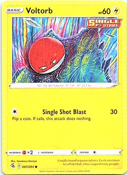 Voltorb 087/264 Pokemon Fusion Strike Regular Light Play - Image 1
