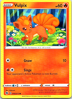 Vulprix 006/073 Pokemon Champion's Path Regular Light Play - Image 1