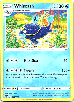 Whiscash 036/189 Pokemon Astral Radiance Regular Light Play - Image 1