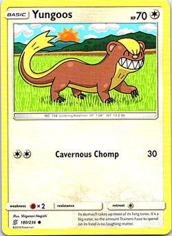 Yungoos 180/236 Pokemon Unified Minds Regular Light Play - Image 1