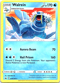 Walrein 039/198 Regular Pokemon Chilling Reign Near Mint - Image 1