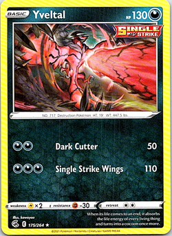 Yveltal 175/264 Pokemon Fusion Strike Regular Light Play - Image 1