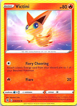 Victini 036/264 Pokemon Fusion Strike Regular Light Play - Image 1
