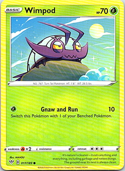 Wimpod 017/189 Pokemon Darkness Ablaze Regular Light Play - Image 1