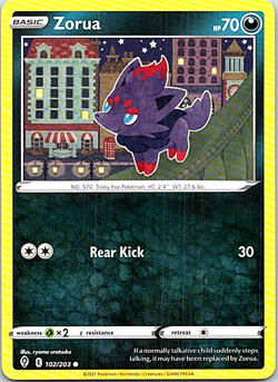 Zorua 102/203 Pokemon Evolving Skies Regular Light Play - Image 1