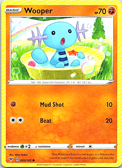 Wooper 083/185 Regular Pokemon Vivid Voltage Light Play - Image 1