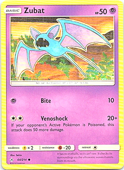 Zubat 64/214 Pokemon Unbroken Bonds Light Play - Image 1