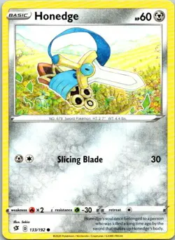 Honedge 133/192 Common Regular Pokemon Rebel Clash Mint - Image 1