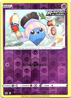 Inkay 069/198 Reverse Holo Pokemon Chilling Reign Near Mint - Image 1