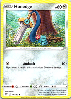 Honedge 105/163 Regular Pokemon Battle Styles Near Mint - Image 1
