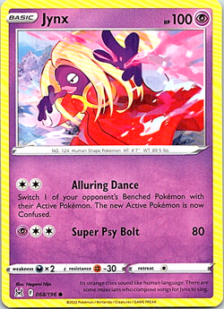Jynx 068/196 Pokemon Lost Origin Regular Light Play - Image 1