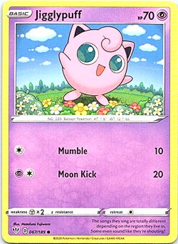 Jigglypuff 067/189 Pokemon Darkness Ablaze Regular Light Play - Image 1