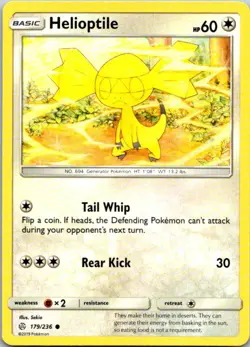 Helioptile 179/236 Common Pokemon Sun & Moon Cosmic Eclipse Mint - Image 1