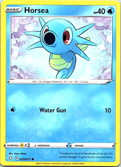 Horsea 020/072 Regular Pokemon Shining Fates Near Mint - Image 1