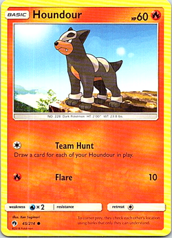Houndour 45/214 Pokemon Lost Thunder Regular Light Play - Image 1
