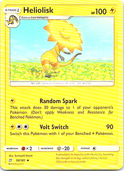 Heliolisk 50/181 Pokemon Sun & Moon Team Up Regular Light Play - Image 1
