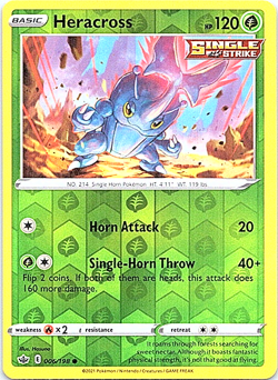 Heracross 006/198 Reverse Holo Pokemon Chilling Reign Near Mint - Image 1