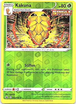 Kakuna 002/198 Reverse Holo Pokemon Chilling Reign Near Mint - Image 1
