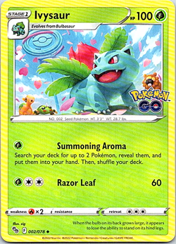 Ivysaur 002/078 Pokemon Pokemon GO Regular Light Play - Image 1