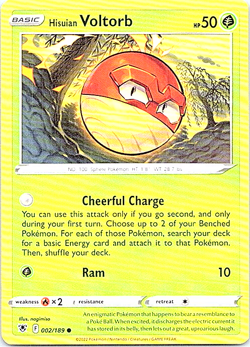 Hisuian Voltorb 002/189 Pokemon Astral Radiance Regular Light Play - Image 1