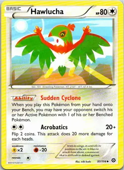 Hawlucha 97/114 Uncommon Regular Pokemon Steam Siege Mint - Image 1