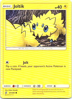 Joltik 61/236 Pokemon Unified Minds Regular Light Play - Image 1