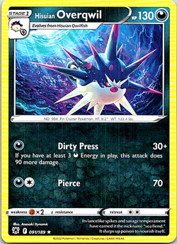 Hisuian Overqwil 091/189 Pokemon Astral Radiance Regular Light Play - Image 1