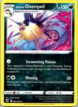 Hisuian Overqwil (90) 090/189 Uncommon SWSH10: Astral Radiance NM Pokemon - Image 1