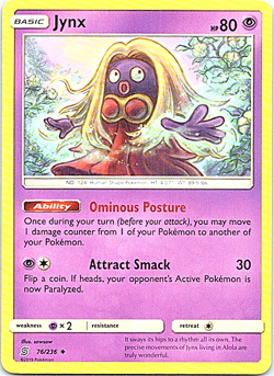 Jynx 76/236 Pokemon Unified Minds Regular Light Play - Image 1