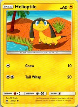 Helioptile 37/131 Common Regular Pokemon Forbidden Light Mint - Image 1