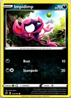 Impidimp 123/192 Common Regular Pokemon Rebel Clash Mint - Image 1