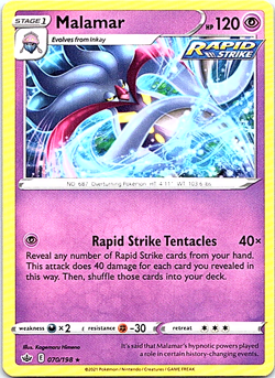Malamar 070/198 Regular Pokemon Chilling Reign Near Mint - Image 1