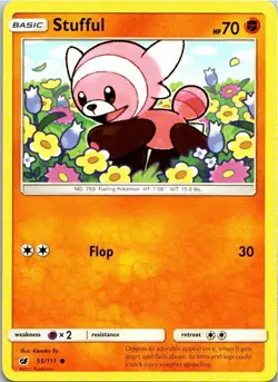 Stufful 55/111 Common Pokemon Sun & Moon Crimson Invasion - Image 1