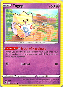 Togepi 055/189 Pokemon Astral Radiance Regular Light Play - Image 1