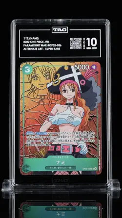 TAG 10 GEM MT NAMI OP02-036 ONE PIECE JPN. 2022 PARAMOUNT WAR ALT ART 1st Gem - Image 1