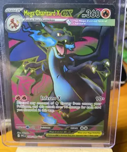 Mega Charizard x EX 109/094 Me02: Phantasmal Flames Holo Near Mint Pokemon - Image 1