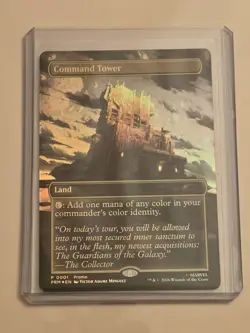 MTG Command Tower 0001 Marvel Super Heroes Exclusive Promo Foil w Top Loader - Image 1