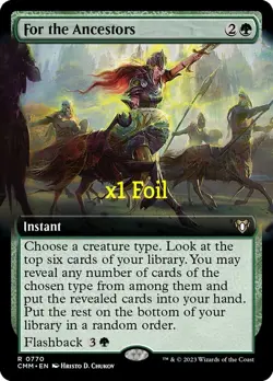 MTG Foil Borderless Commander Maters CMM For the Ancestors MINT - Image 1